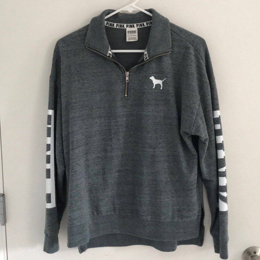 Green quarter zip pullover by PINK
